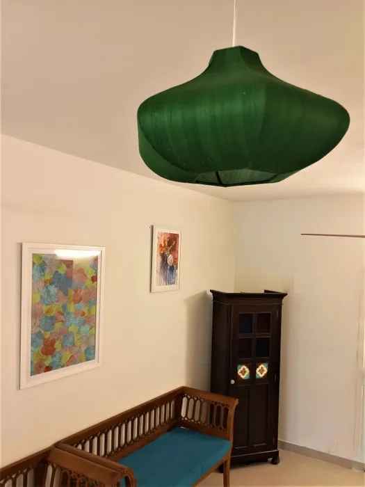 Raw Silk Green Pumpkin Hanging Lamp