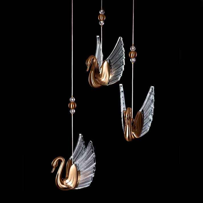 Gold Swan Pendant Light