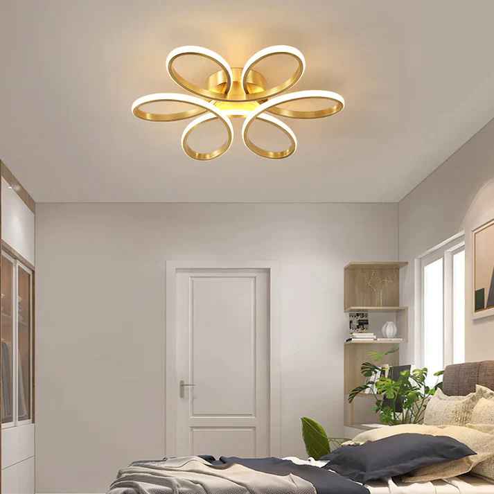 Curvy Gold Plated Modern Led Chandelier