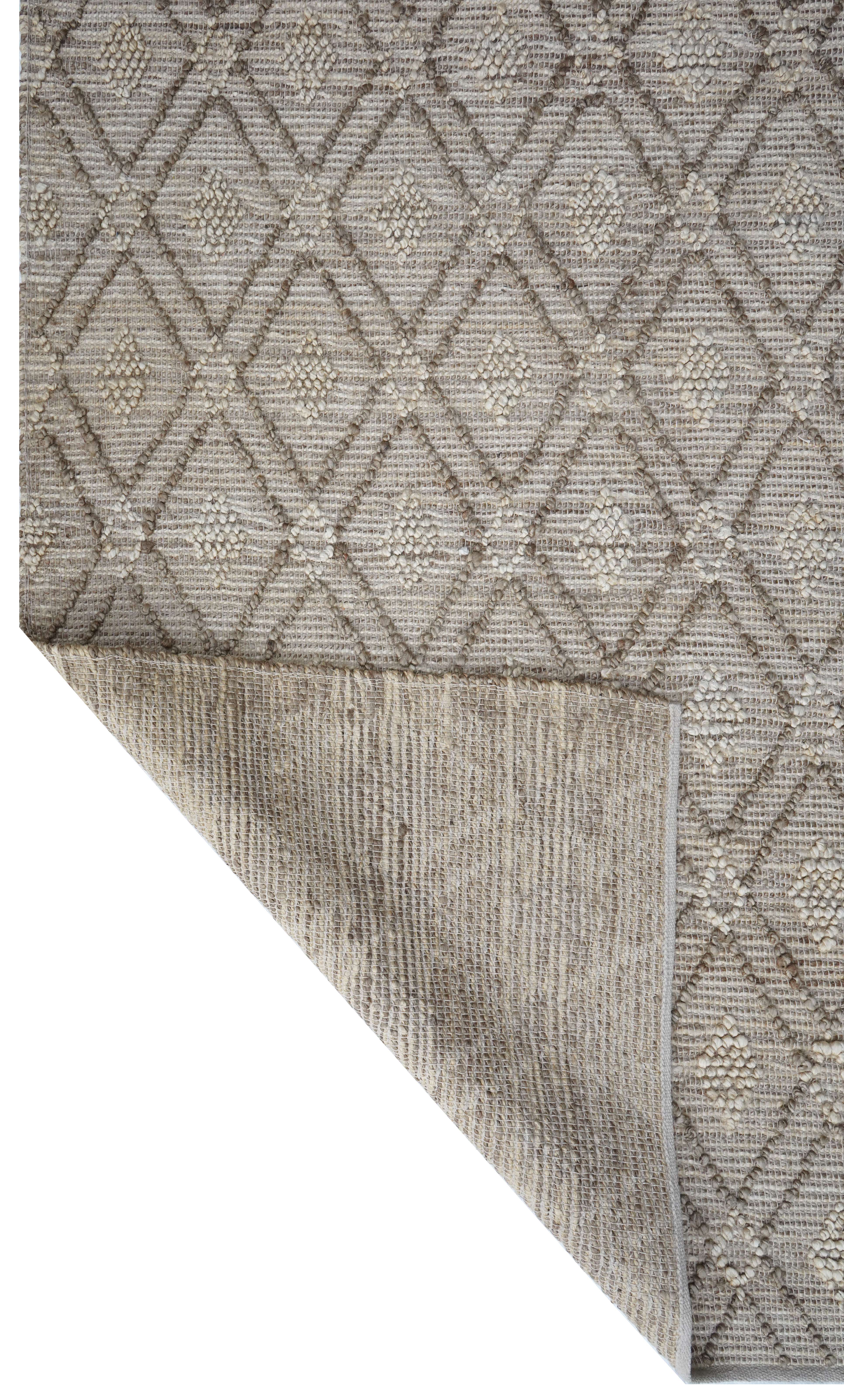 CREAM & BROWN SPIDER WEAVE RUG