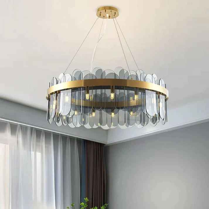 Smokey Glass Led Chandelier