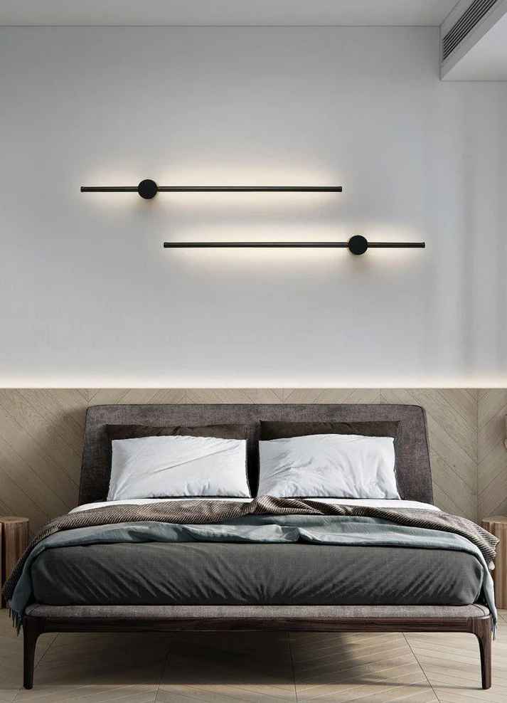 Black Long Tube Wall Light