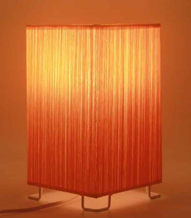 Square Orange Stripes Table Lamp