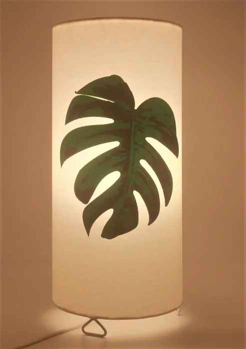 Round Green Foliage Table Lamp