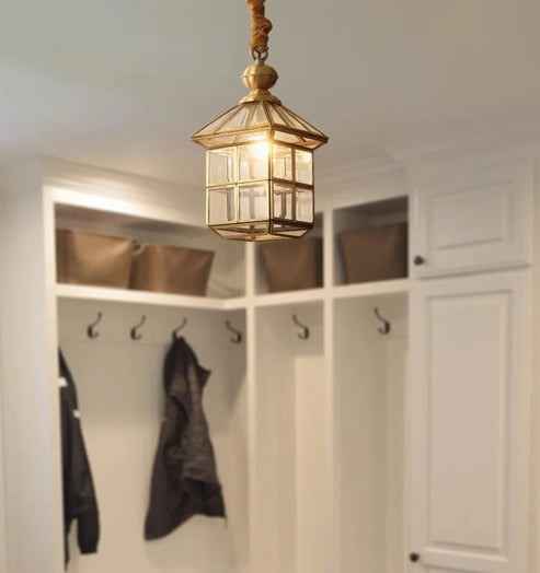 1 Light Vintage Square Pendant