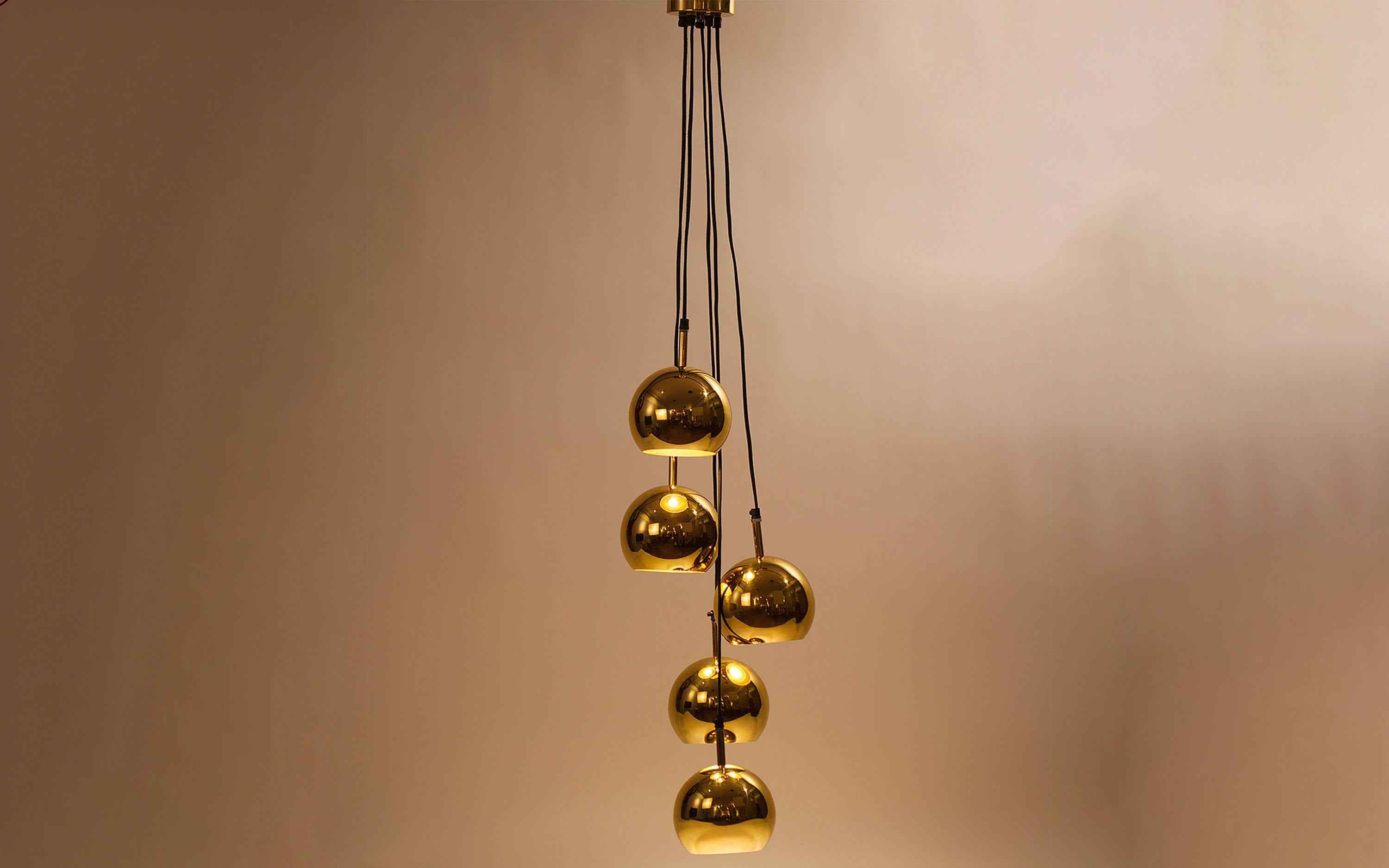 Dew Hanging Lamp Cluster Of 5 Gold