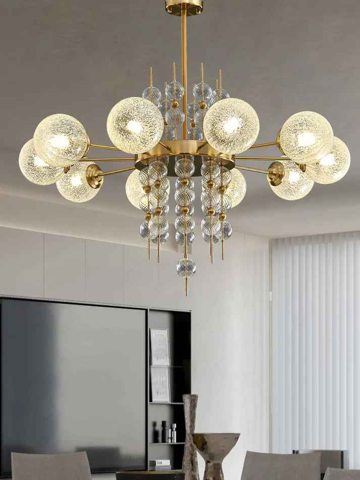 Metal Clear Glass Chandelier